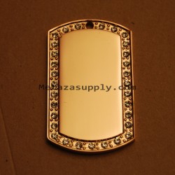 Metaza gold Stone pendant, 22x36