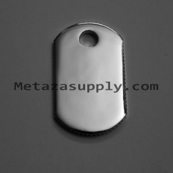 Silver plated Dog Tag with Zig Zag edge