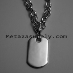 Dog tag silver plated necklace with chain