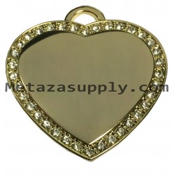 Metaza Heart Gold pendant with stones, 30x27