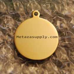 Metaza gold Round pendant, 27x27